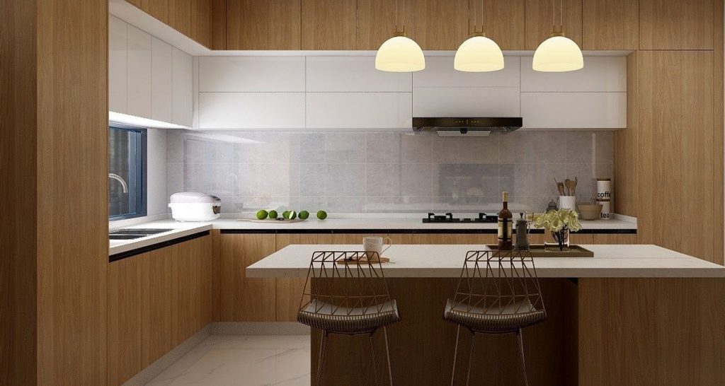Brown and White Colour Combination - kitchen design ideas