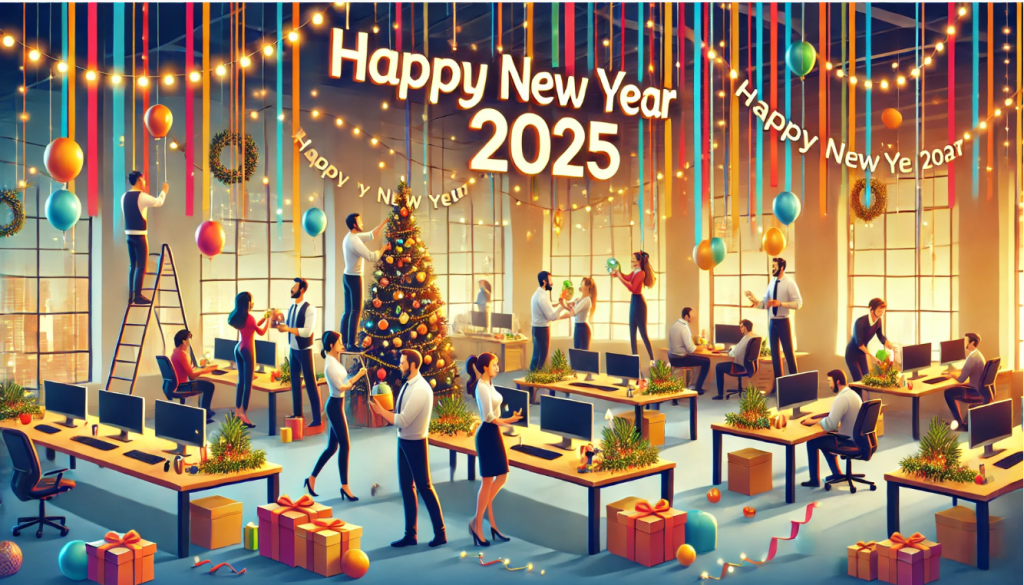 Host a Collaborative Decorating Day​ Office Decoration for New Year 2025